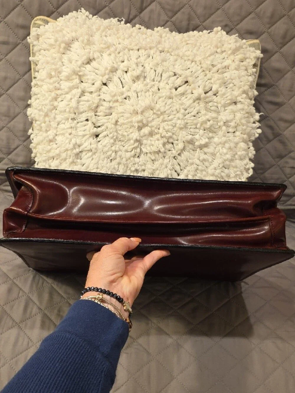 Vintage Classic Men's Leather Briefcase - Burgundy